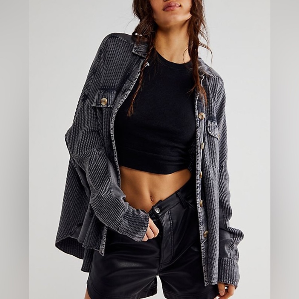 Free People Black Dawn Break Shacket